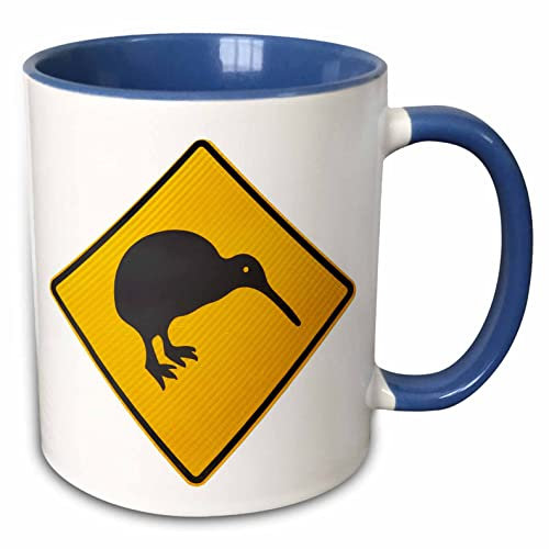 3dRose Kiwi-Warnschild, Neuseeland-Tasse, 325 ml, Blau