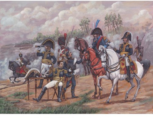 Zvezda 928080-1/72 Napoleonisches Hauptquartier Maßstab 1:72, Grün, Braun, Grau