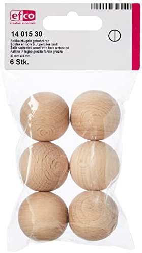Efco 6 30 mm unbehandeltem Holz mit Kugeln 6 mm Durchmesser Loch, braun