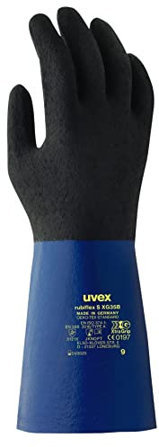 Uvex 60557 10 RUBIFLEX S RUBIFLEX S xg35b Sicherheit Handschuh, Größe: 10, blau, schwarz