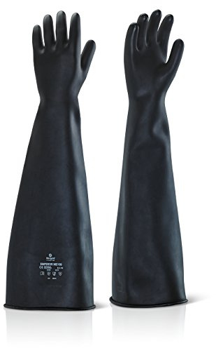 INDUSTRIAL LATEX HEAVY WEIGHT 24 GAUNTLET BLACK 09