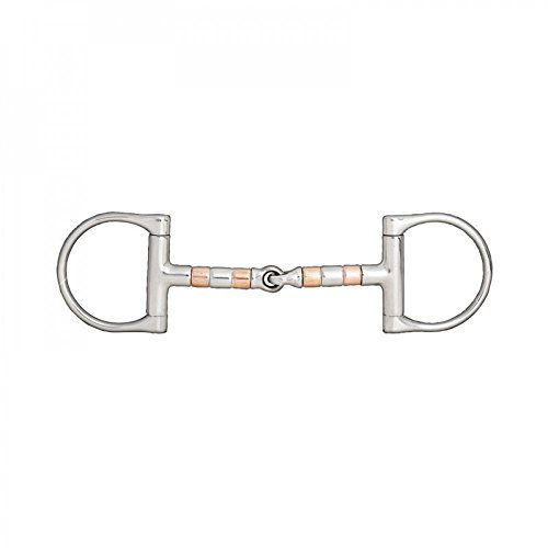HORZE D-Ring Gebiss mit Kupferrollen, Schwarz, 125