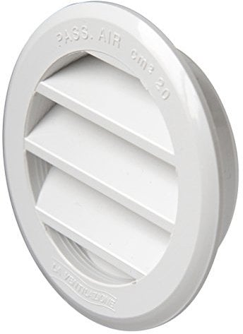La Ventilazione T63RB Griglia di Ventilazione in Plastica Tonda da Incasso, Bianco, diametro 80 mm