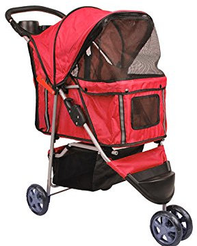 Bc-elec - 5663-0015Ared Tier-Buggy mit 3 Rädern Hundebuggy, Farbe rot