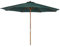 Outsunny Sombrilla Ø300x250 cm Parasol con Poste de Madera con Sistema de Poleas de 8 Varillas con Fijación para Jardín Patio Terraza Verde