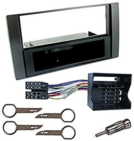 Sound-way Kit Montaggio Autoradio, Mascherina 1 DIN, Adattatore Connettore ISO, Adattatore Antenna, Chiavi di Smontaggio compatibile con FORD GALAXY, FIESTA, FOCUS, C-MAX, S-MAX, TRANSIT