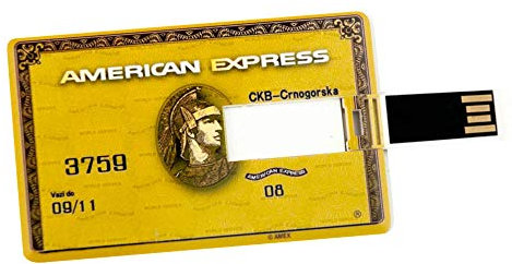 CLE CARDAN LIGHT EUROPE 8GB Speicherkarte Scheckkartenform American Express Gold USB Stick Datenspeicher