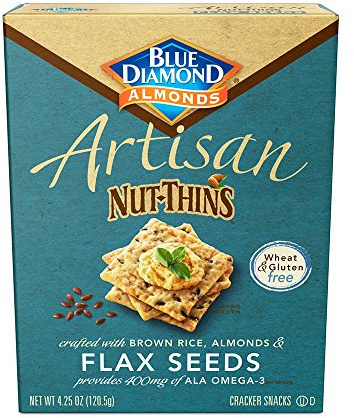 Blue Diamond Almond Cracker Crisps, Flax Seed, 4.25 oz