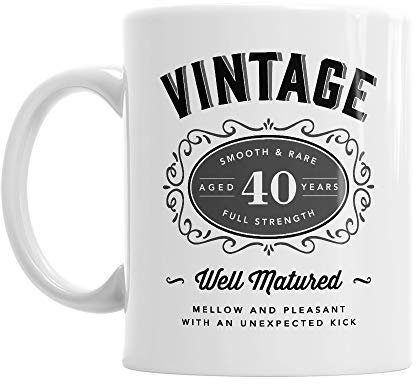 Mainly Mugs 40th Birthday Gift Vintage for Men Women Coffee Mug Keepsake Present Age 40 Gift Idea 11oz