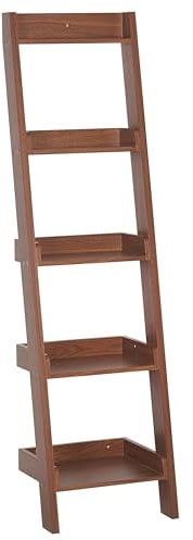 Beliani Libreria a scala 4 ripiani legno noce scaffale inclinato moderno