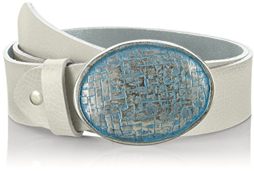 Damen Gürtel Oval Mesh, Gr. 90 cm, Grau (cemento-cielo 4)