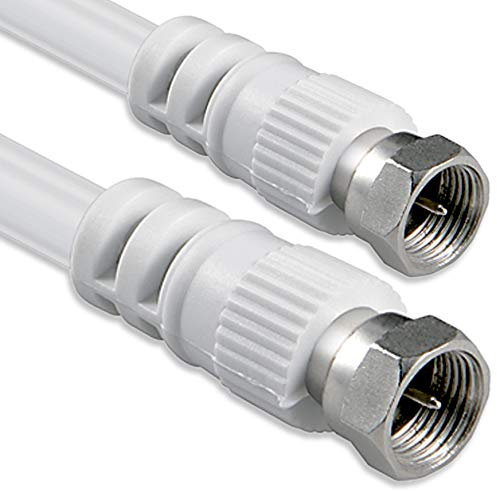 1aTTack câble de connexion coaxial câble d'antenne câble de connexion câble satellite fiche F fiche coaxiale vers couplage coaxial double blindage SAT blanc F-F 75db 10 mètres