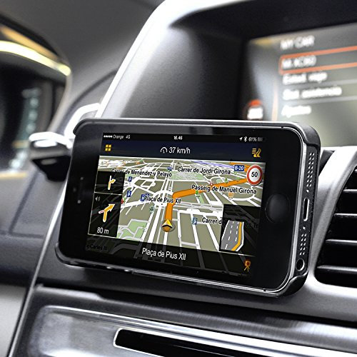 Kukaclip Car Support & Cover für Apple iPhone 5 5S S 16GB 32GB 64GB Schale Case Handytasche Schutz Hülle und Autohalterung in einem Car KFZ Auto Halter Holder mit Magnet Clip on Cover and car holder in one GPS navigator Farbe Schwarz Color Black