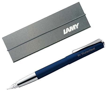 Lamy Füllhalter studio imperialblue Modell 067, Feder B, inkl. Laser-Gravur, Farbe mattdunkelblau