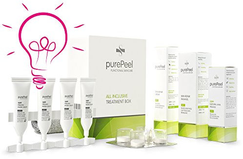 purePeel AHA-Fruchtsäure-Peeling/All Inclusive Box/Gesichtsreinigung, Gesichtspeeling, Gesichtspflege bei einem fahlen Teint, Unreinheiten, Pickeln & Fältchen/Peeling-Set