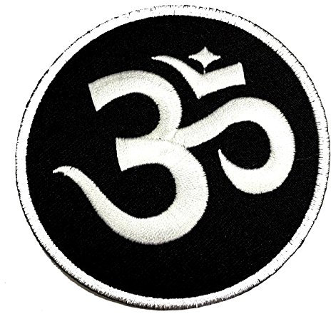 Aufnäher Bügelbild Aufbügler Iron on Patches Applikation Om Aum Mandala Durchmesser 7,8cm