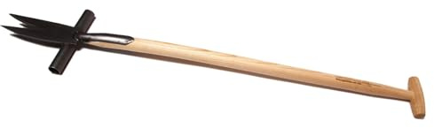 ampfer Scavino forgiato – con scaletta e manico a T con manico lungo 90 cm – Peso 1000 G – krump da giardino in legno dispositivo