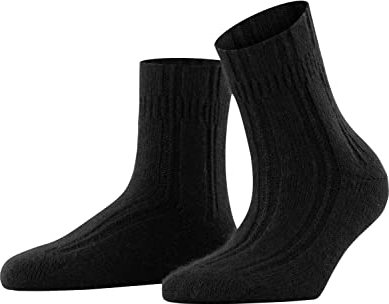 FALKE Damen Socken Bedsock W Hp Angorawolle dick gemustert 1 Paar, Schwarz Black 3009, 39-42