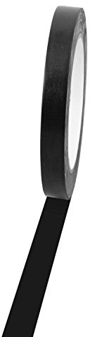 Champion Sports Vinyl-Klebeband, 1,27 cm breit x 36 m lang, schwarz, strapazierfähiges Bodenmarkierungsband für Schulen, Fitnessstudios, Restaurants