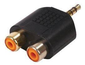 Consoletronic 3.5mm Stereo Jack Plug to Twin RCA Socket Splitter - Adapter - Audio - 24k Gold - Phono - Oxygen Free Copper (OFC) - Left & Right Audio
