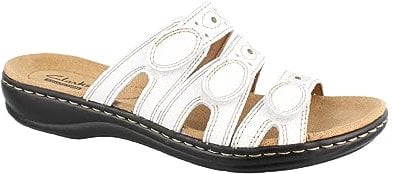 Clarks Women's Leisa Cacti Slide Sandal, White Leather, 5.5 UK