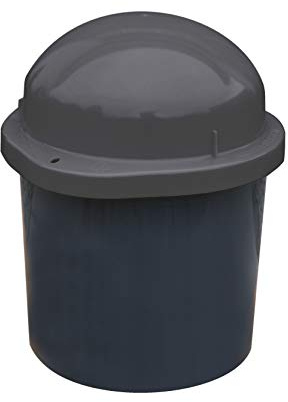 KUEFA DUO Mini - 30 Liter, mit Befestigungsring, Wetterfester Mülleimer, Aufbewahrungsbehälter, Sammeltonne (Grau)