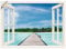 ARTland Wanddeko Wandtattoo selbstklebende Vinylfolie 130x90 cm Fensterblick Fenster Malediven Strand Meer Maritim Urlaub T6AH