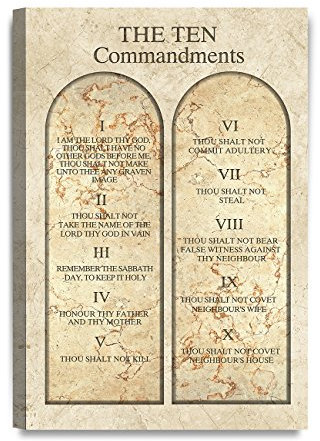 DECORARTS - The Ten Commandments Wanddekoration (katholische Kirche). Giclée-Druck, Wandkunst für Heimdekoration und Wanddekoration. 45,7 x 30,5 x 3,8 cm