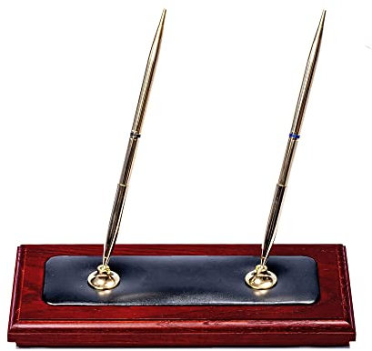 Dacasso A8004 Stifteständer, Holz, Palisander und schwarzes Leder, 23.5 x 10.79 x 22.86 cm