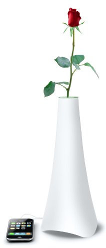 Muse ML-50SF Vase Lautsprecher mit iPod/iPhone Dockingstation (AUX-Eingang) weiß