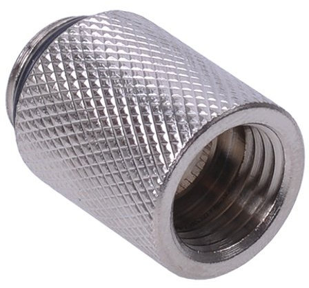 Verlängerung G1/4 auf G1/4 25mm - gerändelt - silber vernickelt