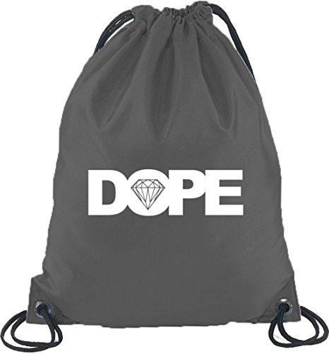 Shirtstreet24 Turnbeutel Rucksack Sport Beutel der Marke Dope Motiv, Größe: onesize,Dunkelgrau