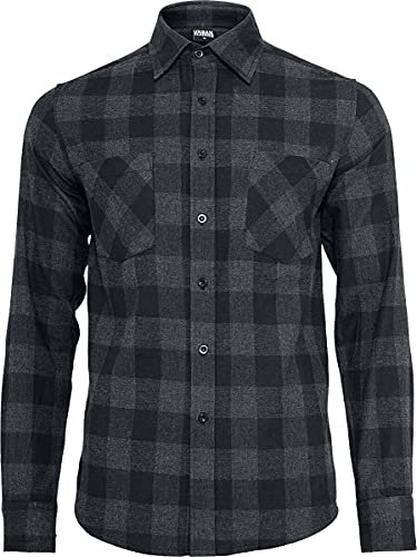 Urban Classics Herren Hemd, Regular Fit TB297, Blk/Cha, M