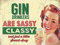 Novelty Vintage Style Metal Wall Sign Plaque Retro Gin Drinker Gift