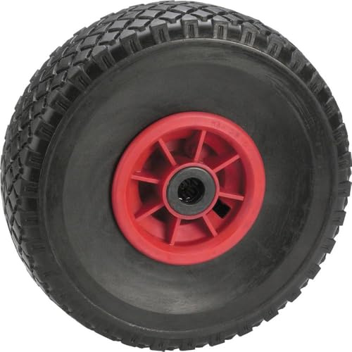 Dörner + Helmer Sackkarrenrad pannensicher (260 x 85 x 20 mm, Nabe 75 mm, rote Felge, Blockprofil, Rollenlager) 740310RP