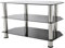 AVF Glass Corner TV Stand - 80cm Wide - Glass And Silver Chrome Metal Legs TV Floor Stand Unit - Gloss Black Safety Glass Shelves - Open Storage - Ideal For Corners - SDC800 (Up to 43 TVs)