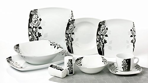 Topkapi Alani TK-984 - Juego completo de vajilla de porcelana para 6 personas, de 40 piezas