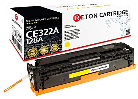 Original Reton Toner, kompatibel, Gelb für HP 128A (CE322A), HP 128A, Color Laserjet CM1415, CM1415FNW, CM1415FN, CP1520, CP1525, CP1525N, CP1525NW, CP1521N, Gelb (Color: 1300)