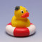 Duckshop I Steh-Badeente mit Hut im Schwimmring I Quietscheente I H: 8 cm I Quietscheentchen I Geschenk I Präsent für Sammler