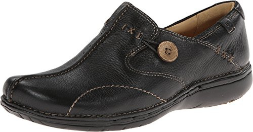 Clarks Damen Un Loop Mokassin, Schwarzes Leder, 42.5 EU
