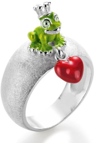 Heartbreaker Damen Ring aus der Kollektion Froggy in Echtsilber/Ring Silber 925 Sterling nickelfrei/Eleganter Schmuck mit Froschkönig für Frauen/LD FG 13 GR-56