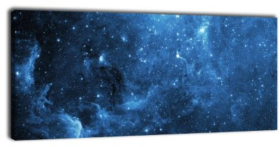 wandmotiv24 Leinwandbild Panorama Nr. 378 Sternennebel 100x40cm, Keilrahmenbild, Bild auf Leinwand, Stern Staub Space