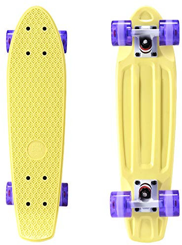 Playshion Mini-Cruiser-Skateboard, komplett, 55,9 cm, für Anfänger, mit stabilem Deck, carbon