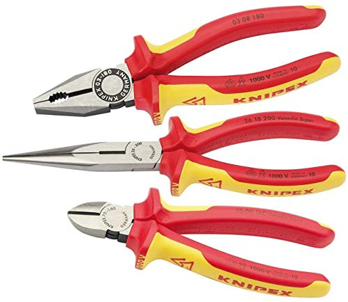 Knipex 00 20 12 VDE Plier Assembly Kit , Multi-Colour, Set of 3 Pieces