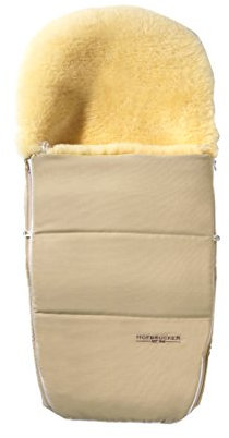 Hofbrucker Kinderwagen Fußsack Polaris – Warm & kuschelig, ideal für Babys & Kleinkinder, hochwertiges Lammfell, passend für Ergo Kinderwägen, atmungsaktiv und Wind & Wasser abweisend (beige)