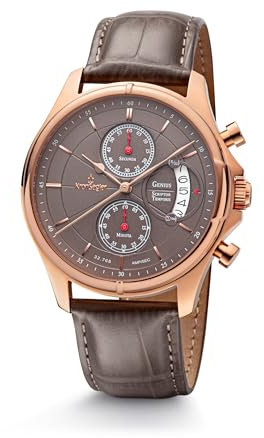 Kronsegler Genius Scriptor Temporis Herren Armbanduhr Chronograph Rose Umbra
