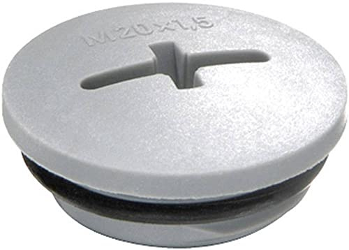 Wiska 64654 10064654 EVSG-ORD Verschlussschraube M32 Polyamid Silber-Grau (RAL 7001), 10 Stück