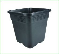 Topf, viereckig, schwarz, 23 x 23 x 24 cm, 9 L
