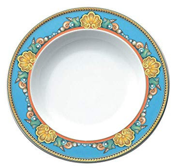 Versace Les Trésors De La Mer Piatto Fondo, Porcellana, Blu, 22 cm