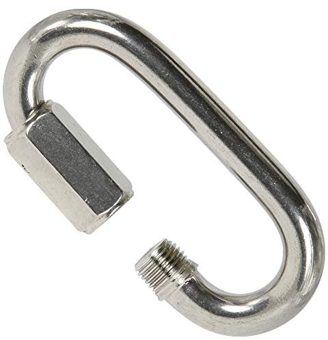 BOOTSTEILE BRAUER Ketten - Schnellverschluss änhl. DIN 56926 Form A D= 8 x 58 mm - (2 Stück) - Edelstahl A4 Schnellverschluss Nottglied Kettenverbinder I